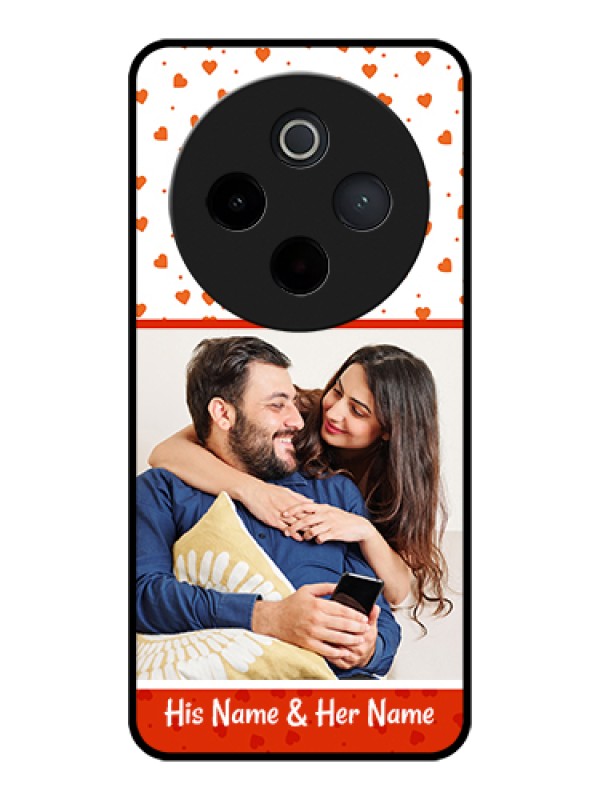 Custom Vivo T4 5G Custom Glass Phone Case - Orange Love Symbol Design