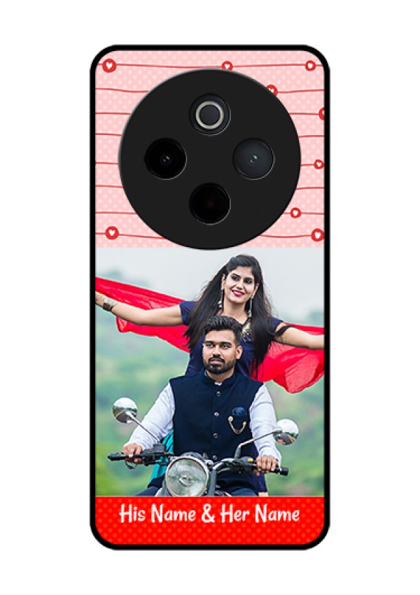 Vivo T4 5G Custom Glass Phone Case - Red Pattern Case Design