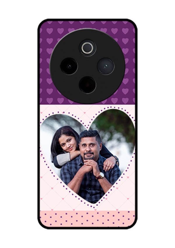 Vivo T4 5G Custom Glass Phone Case - Violet Love Dots Design