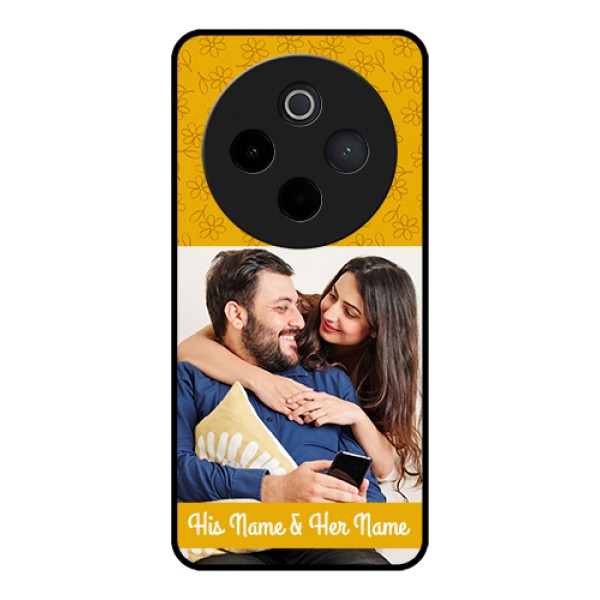 Vivo T4 5G Custom Glass Phone Case - Yellow Floral Design Vivo T4 5G Custom Glass Phone Case - Yellow Floral Design