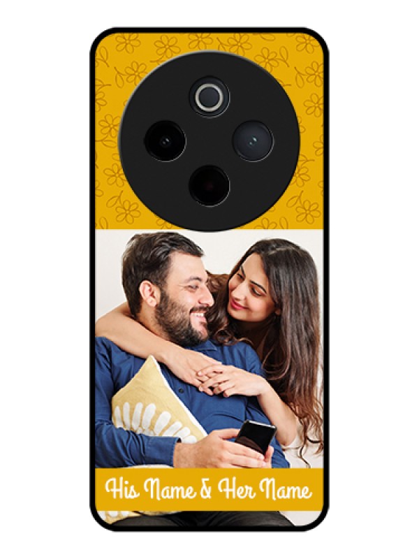 Custom Vivo T4 5G Custom Glass Phone Case - Yellow Floral Design