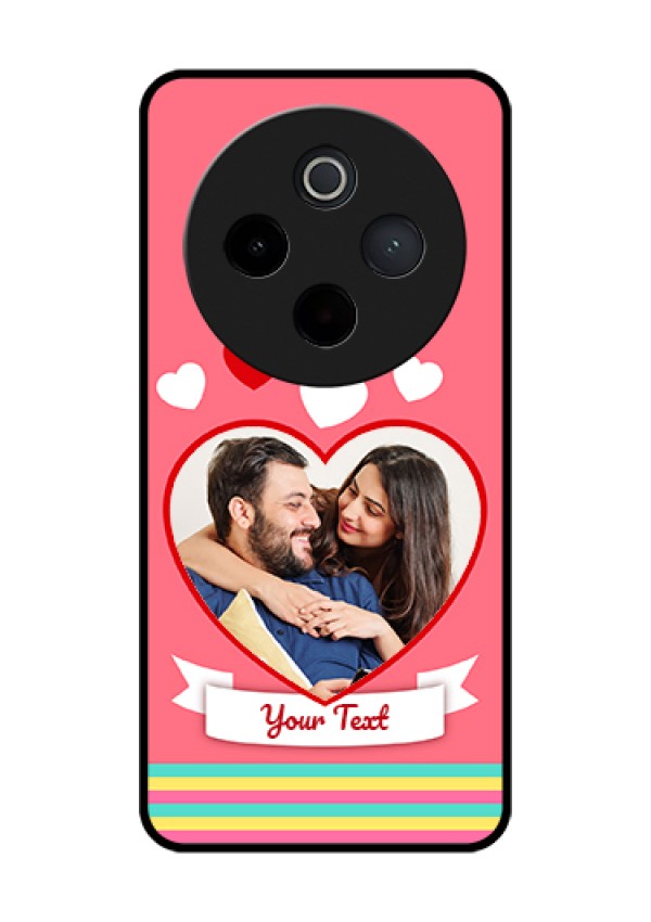 Vivo T4 5G Custom Glass Phone Case - Love Shapes Doodle Design