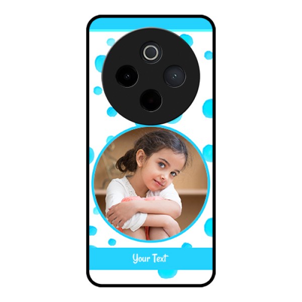 Vivo T4 5G Custom Glass Phone Case - Blue Bubbles Pattern Design