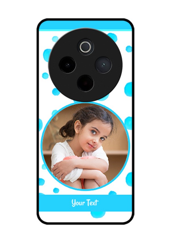 Vivo T4 5G Custom Glass Phone Case - Blue Bubbles Pattern Design