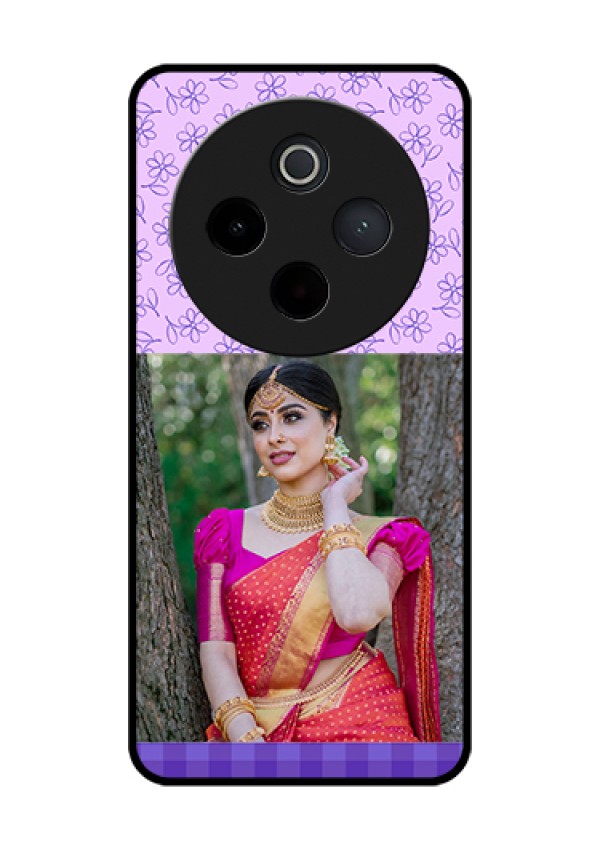 Vivo T4 5G Custom Glass Phone Case - Purple Floral Design