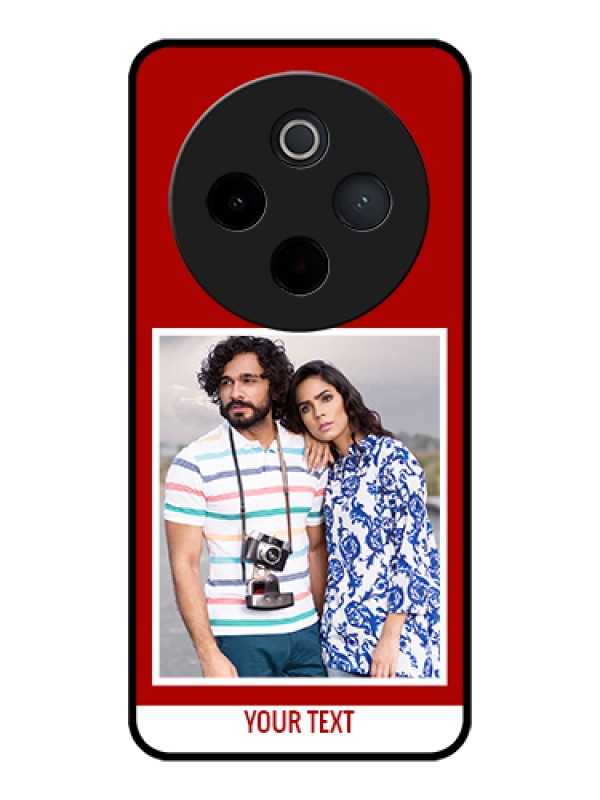 Custom Vivo T4 5G Custom Glass Phone Case - Red Color Design