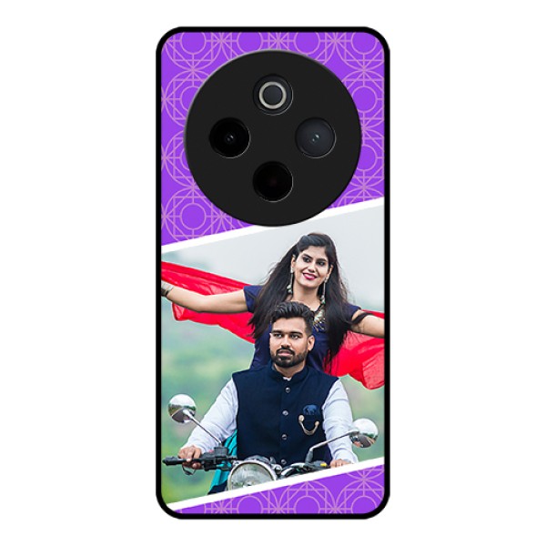 Vivo T4 5G Custom Glass Phone Case - Violet Color Pattern Design
