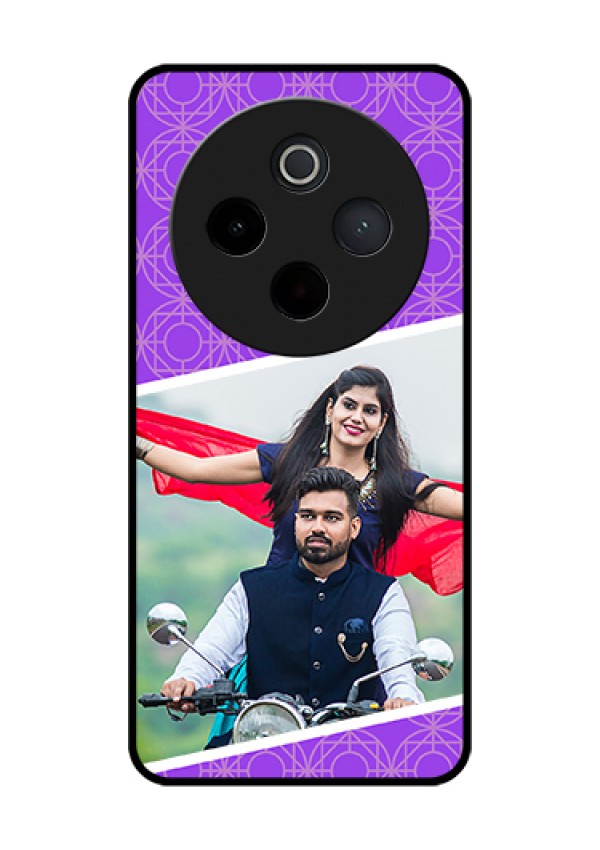 Vivo T4 5G Custom Glass Phone Case - Violet Color Pattern Design