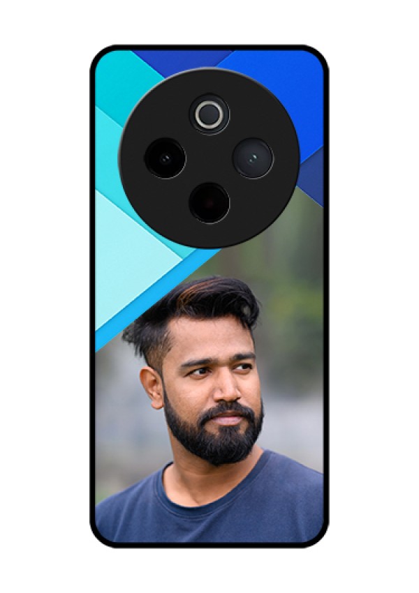 Vivo T4 5G Custom Glass Phone Case - Blue Pattern Design