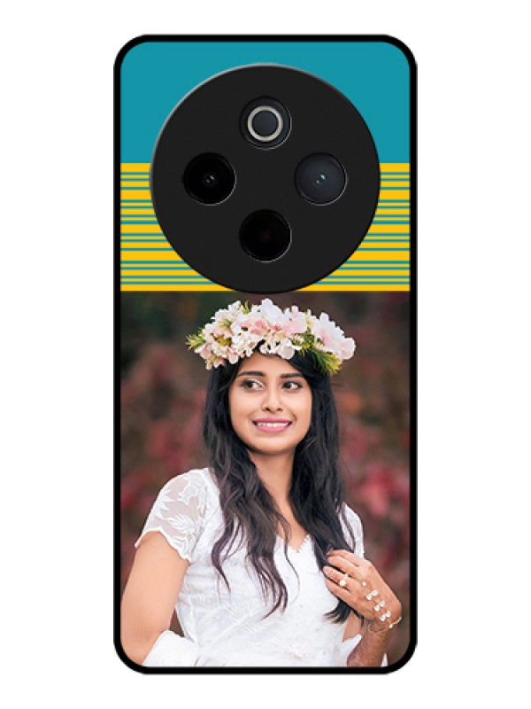 Custom Vivo T4 5G Custom Glass Phone Case - Yellow & Blue Design