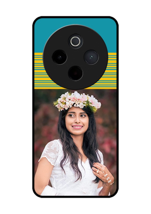 Vivo T4 5G Custom Glass Phone Case - Yellow & Blue Design