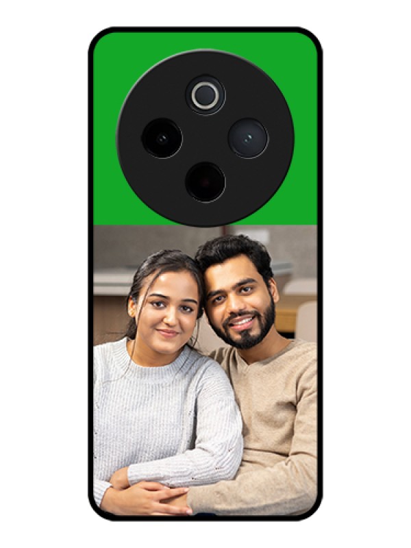 Custom Vivo T4 5G Custom Glass Phone Case - Green Pattern Design