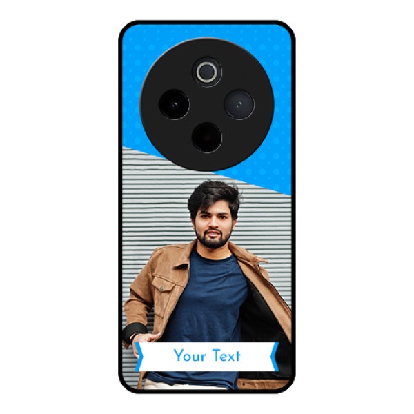 Vivo T4 5G Custom Glass Phone Case - Simple Blue Color Design Vivo T4 5G Custom Glass Phone Case - Simple Blue Color Design