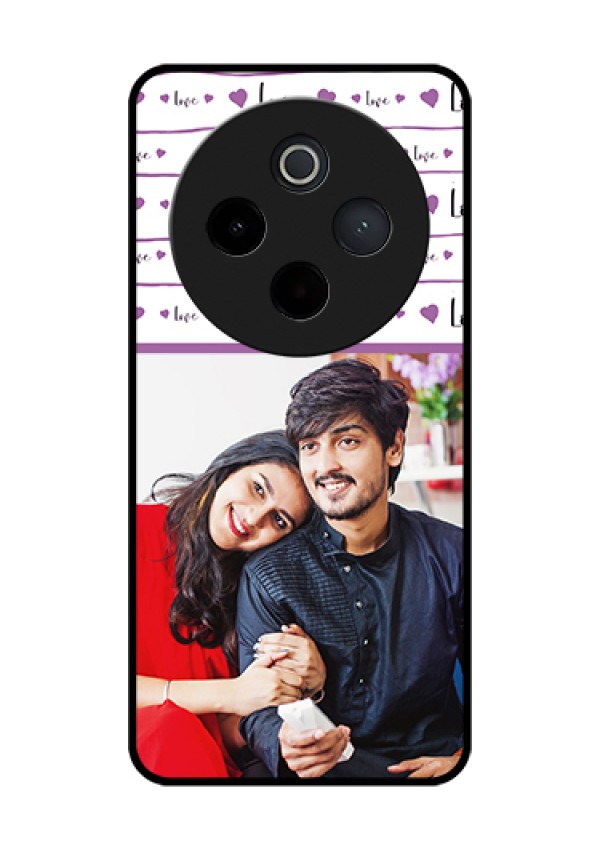Vivo T4 5G Custom Glass Phone Case - Couples Heart Design