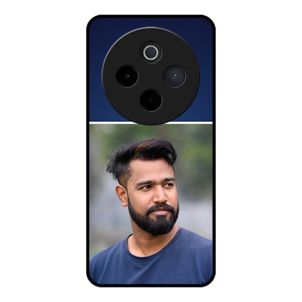 Vivo T4 5G Custom Glass Phone Case - Simple Royal Blue Design Vivo T4 5G Custom Glass Phone Case - Simple Royal Blue Design
