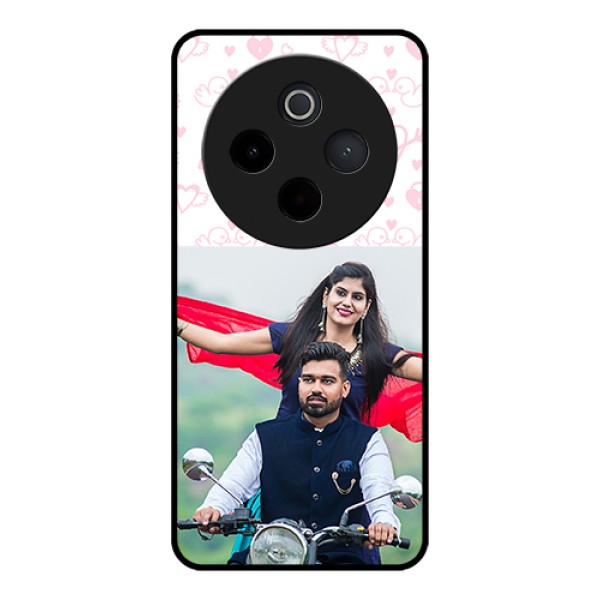Vivo T4 5G Custom Glass Phone Case - Pink Flying Heart Design