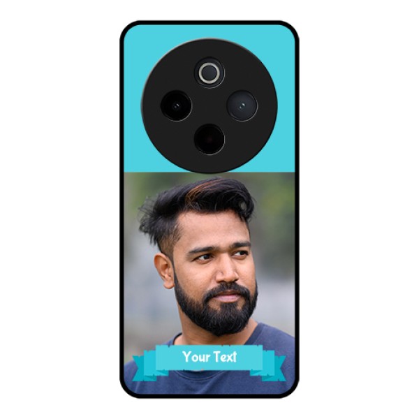 Vivo T4 5G Custom Glass Phone Case - Blue Color Design Vivo T4 5G Custom Glass Phone Case - Blue Color Design