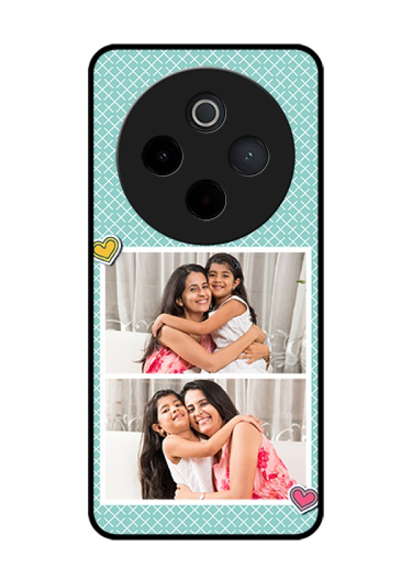 Vivo T4 5G Custom Glass Phone Case - 2 Image Holder With Pattern Design