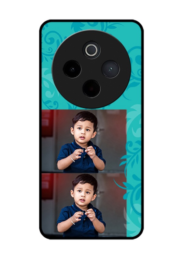 Vivo T4 5G Custom Glass Phone Case - With Photo And Green Floral Design