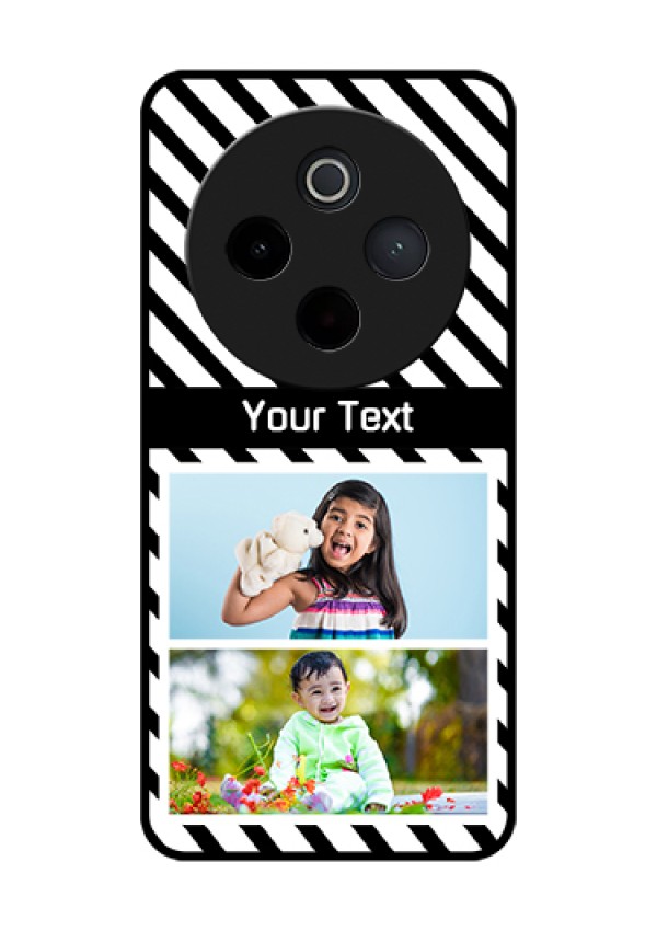 Vivo T4 5G Custom Glass Phone Case - Black And White Stripes Design