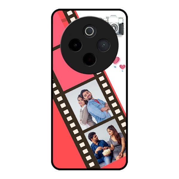 Vivo T4 5G Custom Glass Phone Case - 3 Image Holder With Film Reel Vivo T4 5G Custom Glass Phone Case - 3 Image Holder With Film Reel