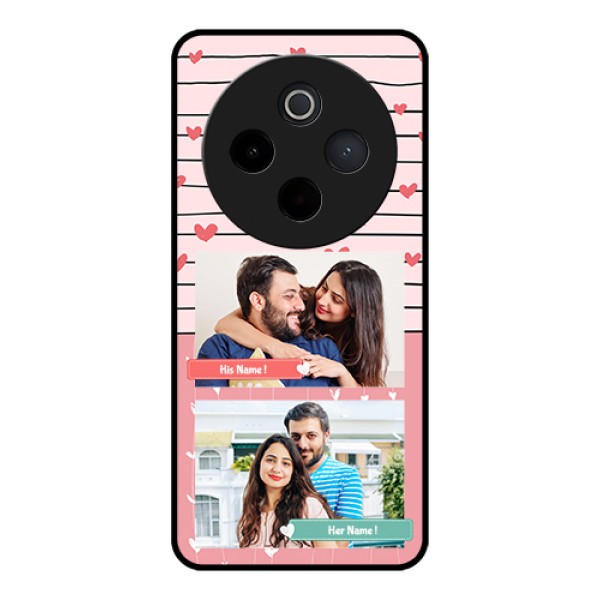 Vivo T4 5G Custom Glass Phone Case - Photo With Heart Design