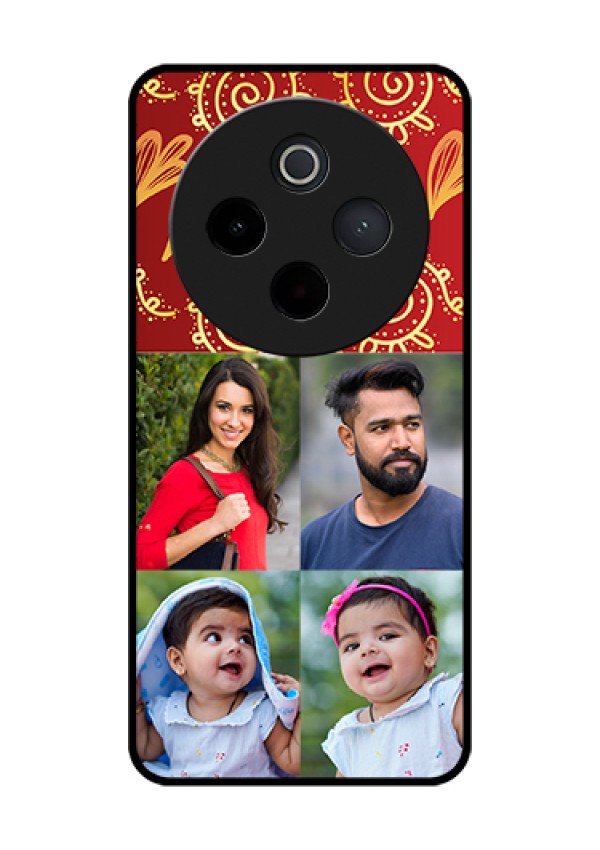 Vivo T4 5G Custom Glass Phone Case - 4 Image Traditional Design
