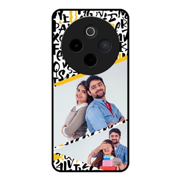 Vivo T4 5G Custom Glass Phone Case - Letters Pattern Design Vivo T4 5G Custom Glass Phone Case - Letters Pattern Design