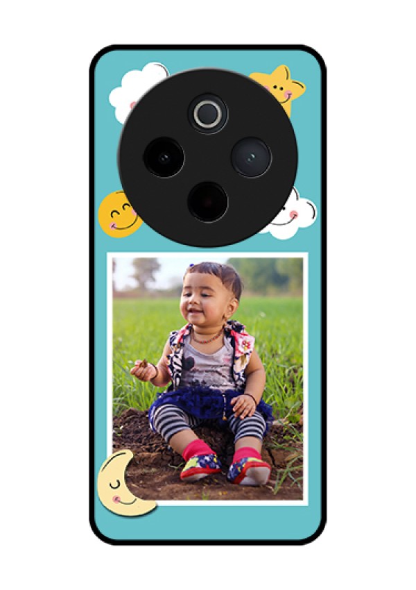 Vivo T4 5G Custom Glass Phone Case - Smiley Kids Stars Design