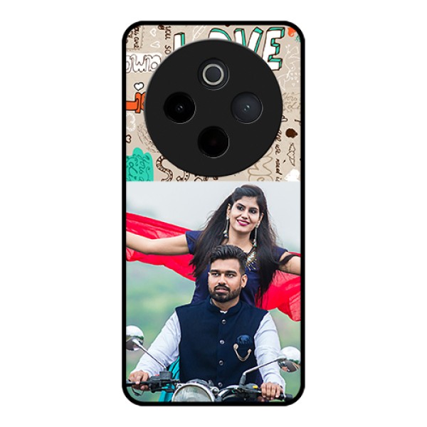 Vivo T4 5G Custom Glass Phone Case - Love Doodle Pattern