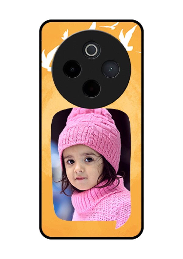 Vivo T4 5G Custom Glass Phone Case - Water Color Design With Bird Icons