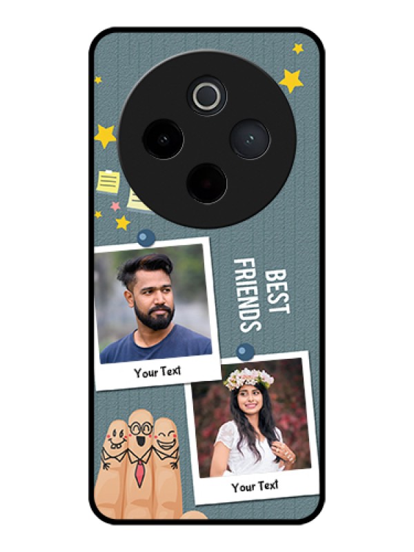 Custom Vivo T4 5G Custom Glass Phone Case - Sticky Frames And Friendship Design