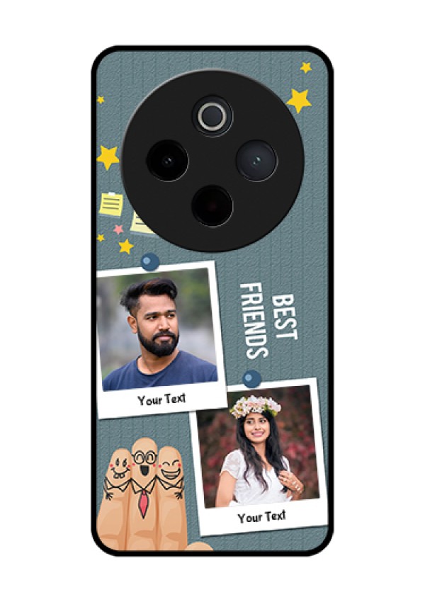 Vivo T4 5G Custom Glass Phone Case - Sticky Frames And Friendship Design