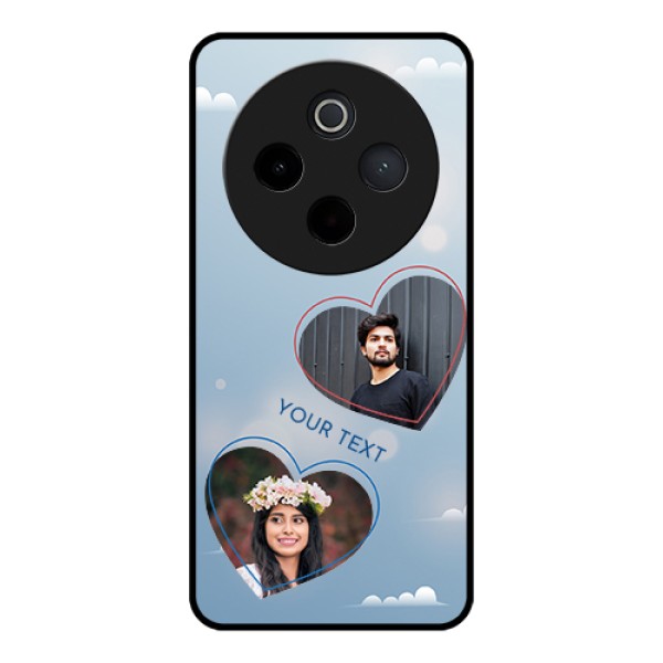 Vivo T4 5G Custom Glass Phone Case - Blue Color Couple Design