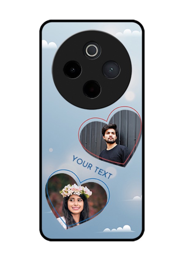 Vivo T4 5G Custom Glass Phone Case - Blue Color Couple Design