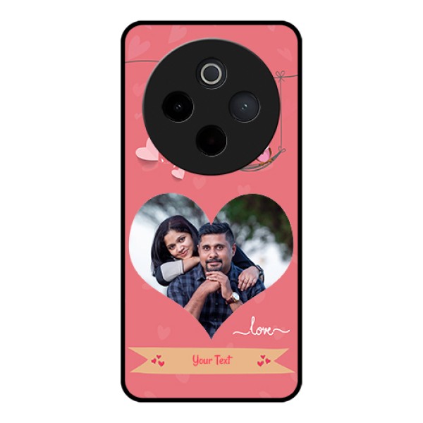 Vivo T4 5G Custom Glass Phone Case - Peach Color Love Design
