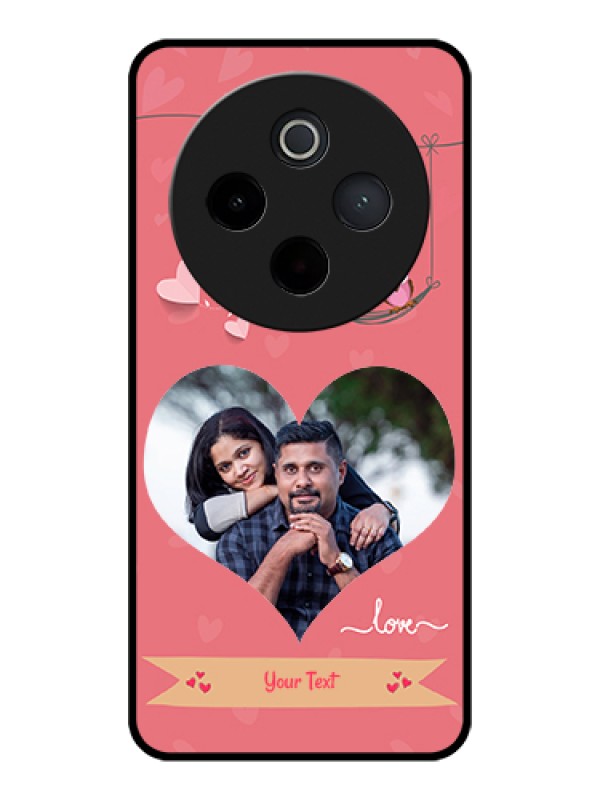 Custom Vivo T4 5G Custom Glass Phone Case - Peach Color Love Design