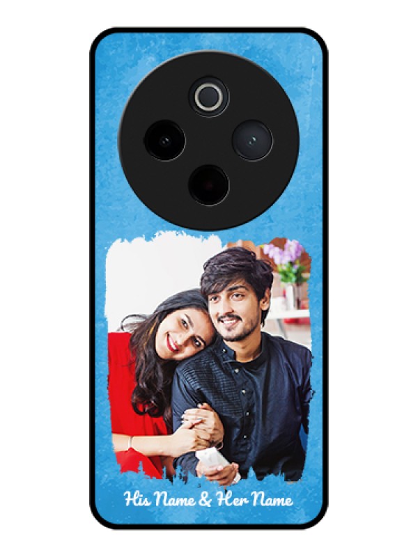 Custom Vivo T4 5G Custom Glass Phone Case - Blue Color Vintage Design