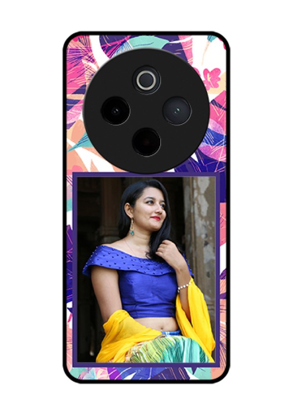 Vivo T4 5G Custom Glass Phone Case - Abstract Floral Design