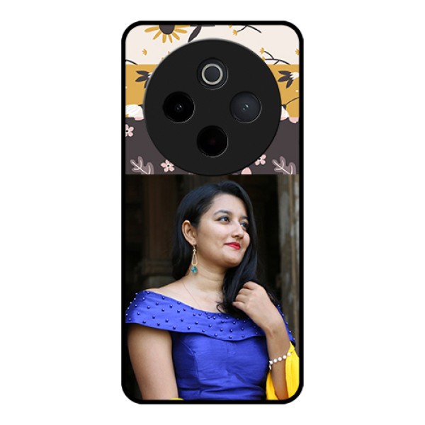 Vivo T4 5G Custom Glass Phone Case - Stylish Floral Design Vivo T4 5G Custom Glass Phone Case - Stylish Floral Design