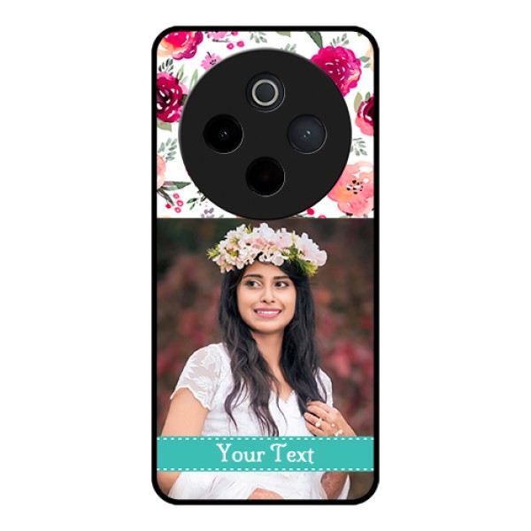 Vivo T4 5G Custom Glass Phone Case - Water Colors Floral Design Vivo T4 5G Custom Glass Phone Case - Water Colors Floral Design