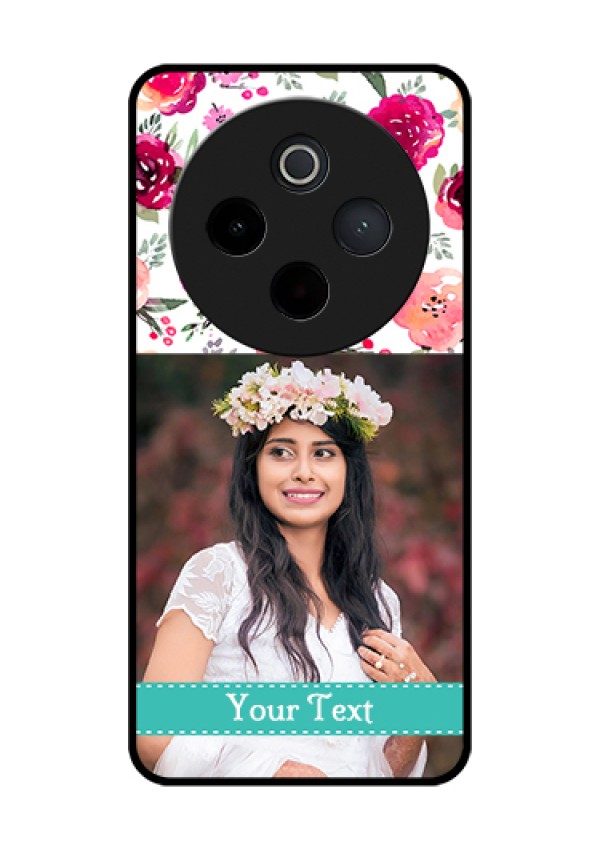 Vivo T4 5G Custom Glass Phone Case - Water Colors Floral Design