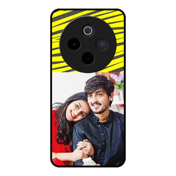 Vivo T4 5G Custom Glass Phone Case - Yellow Abstract Design