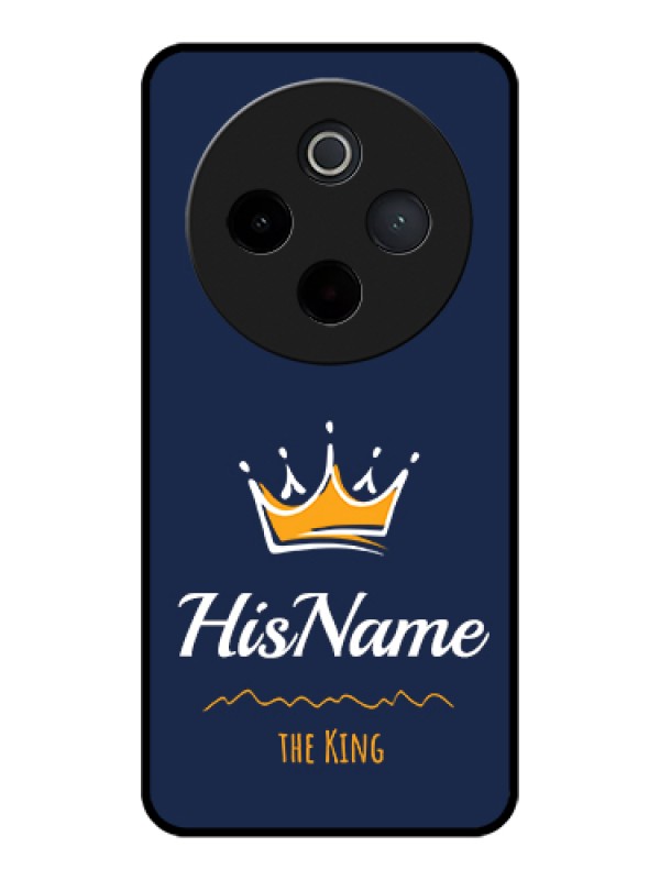 Custom Vivo T4 5G Custom Glass Phone Case - King With Name Design