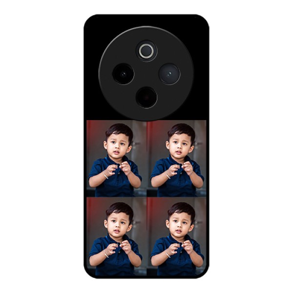 Vivo T4 5G Custom Glass Phone Case - 4 Image Holder Design