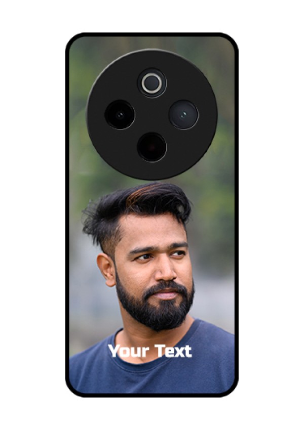 Vivo T4 5G Custom Glass Phone Case - Photo With Text Design