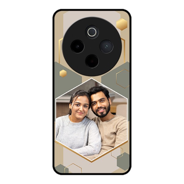 Vivo T4 5G Custom Glass Phone Case - Stylish Hexagon Pattern Design Vivo T4 5G Custom Glass Phone Case - Stylish Hexagon Pattern Design