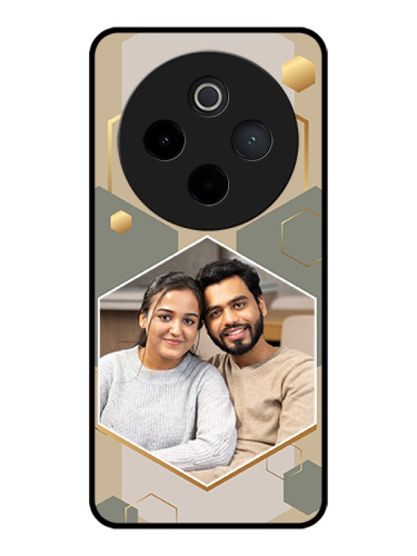 Custom Vivo T4 5G Custom Glass Phone Case - Stylish Hexagon Pattern Design