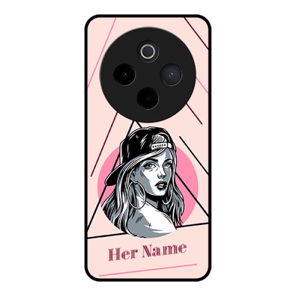 Vivo T4 5G Custom Glass Phone Case - Rockstar Girl Design