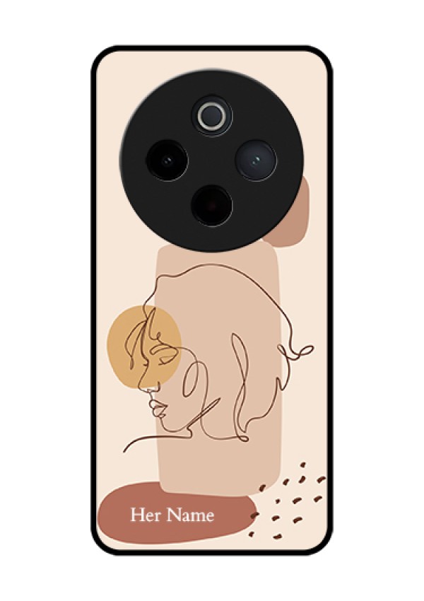 Vivo T4 5G Custom Glass Phone Case - Calm Woman Line Art Design